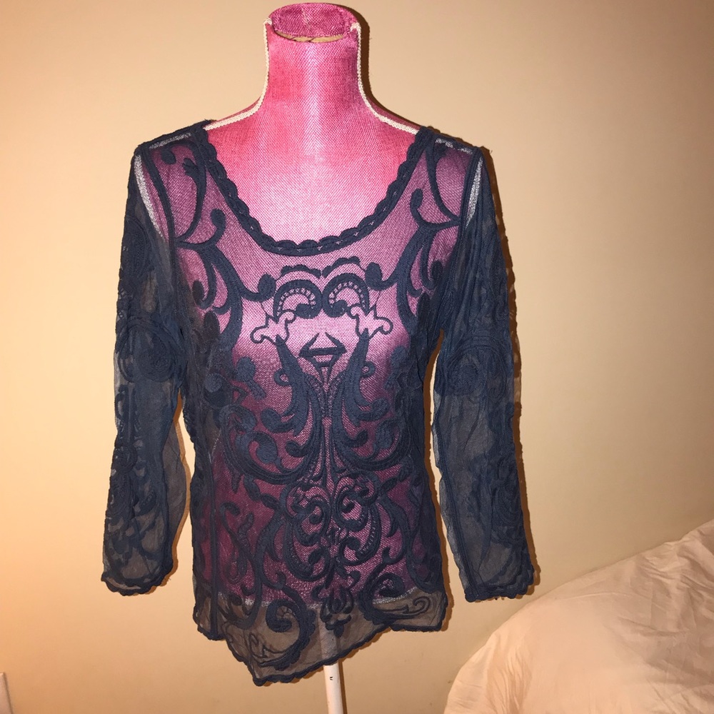 Express Sheer 3/4 Sleeve Blouse